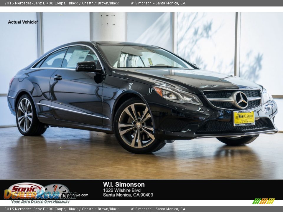 2016 Mercedes-Benz E 400 Coupe Black / Chestnut Brown/Black Photo #1