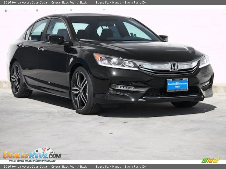 2016 Honda Accord Sport Sedan Crystal Black Pearl / Black Photo #1