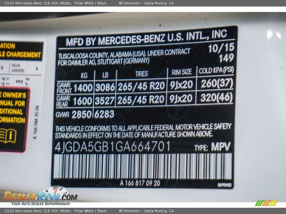 2016 Mercedes-Benz GLE 400 4Matic Polar White / Black Photo #7