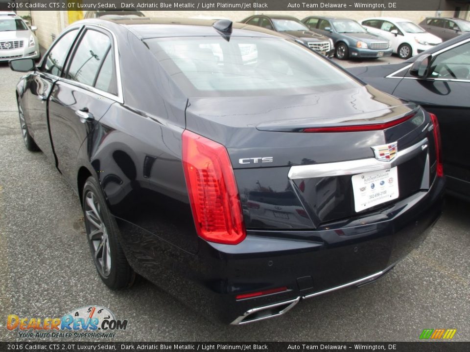 2016 Cadillac CTS 2.0T Luxury Sedan Dark Adriatic Blue Metallic / Light Platinum/Jet Black Photo #2