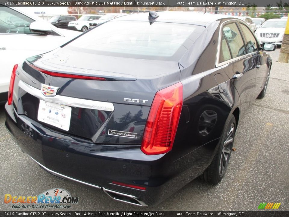 2016 Cadillac CTS 2.0T Luxury Sedan Dark Adriatic Blue Metallic / Light Platinum/Jet Black Photo #3