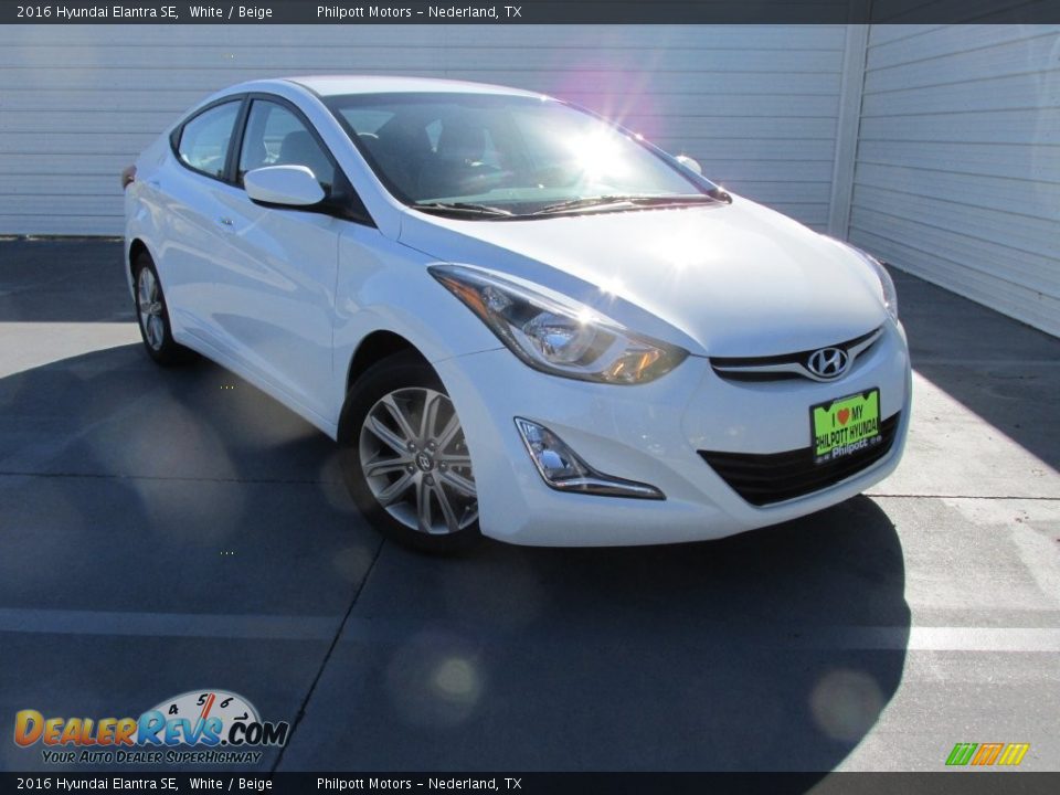 2016 Hyundai Elantra SE White / Beige Photo #1