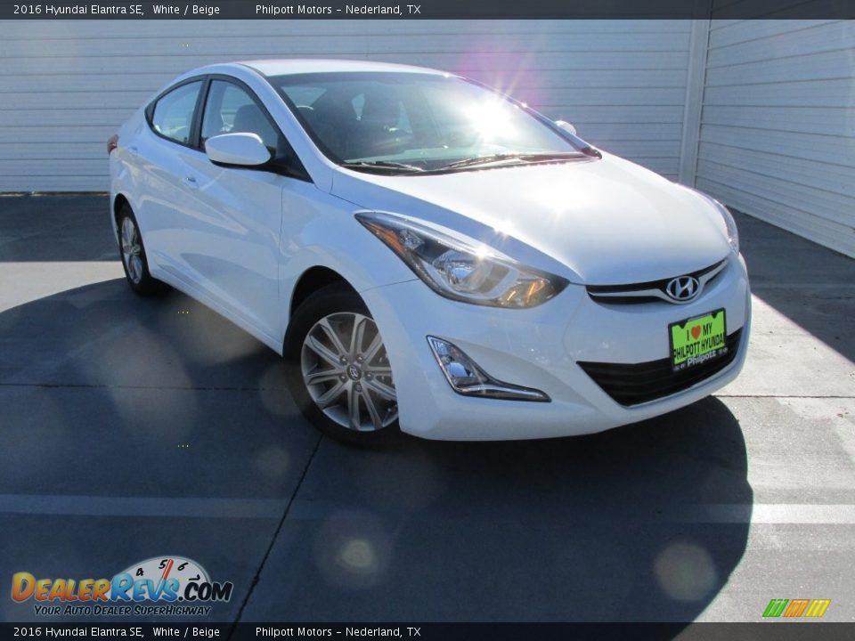 2016 Hyundai Elantra SE White / Beige Photo #2