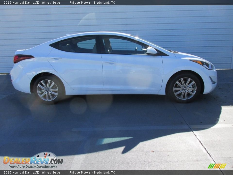 2016 Hyundai Elantra SE White / Beige Photo #3