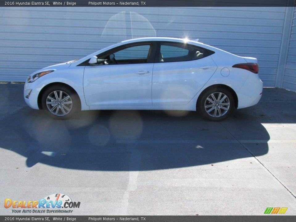2016 Hyundai Elantra SE White / Beige Photo #6