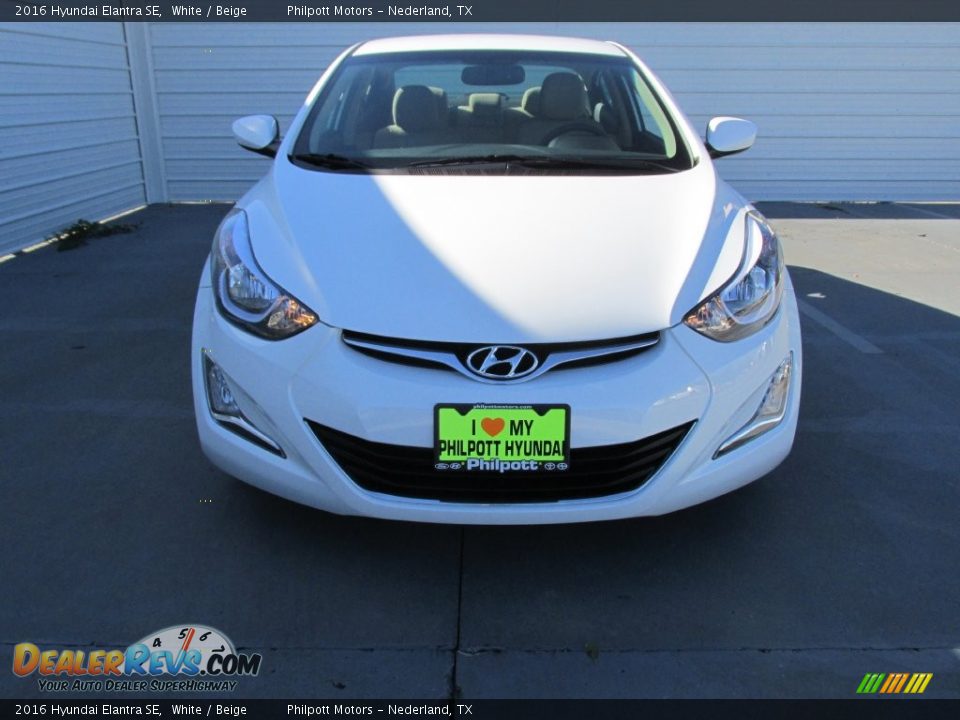 2016 Hyundai Elantra SE White / Beige Photo #8