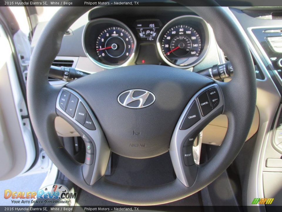 2016 Hyundai Elantra SE White / Beige Photo #28