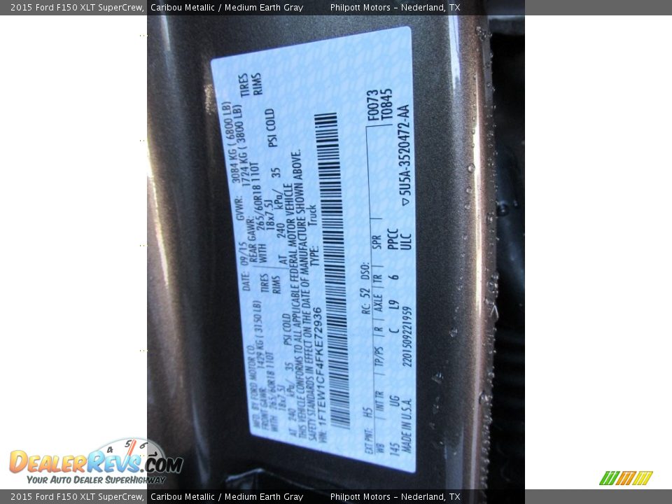 2015 Ford F150 XLT SuperCrew Caribou Metallic / Medium Earth Gray Photo #33