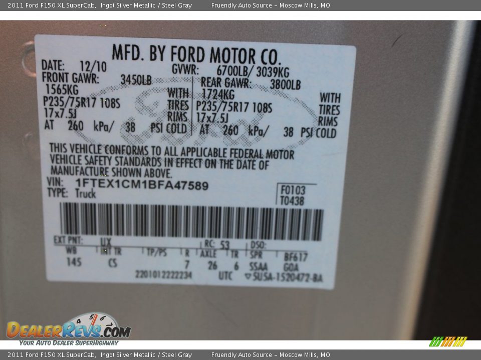 2011 Ford F150 XL SuperCab Ingot Silver Metallic / Steel Gray Photo #1
