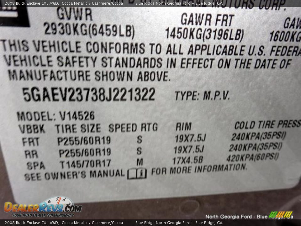 2008 Buick Enclave CXL AWD Cocoa Metallic / Cashmere/Cocoa Photo #33