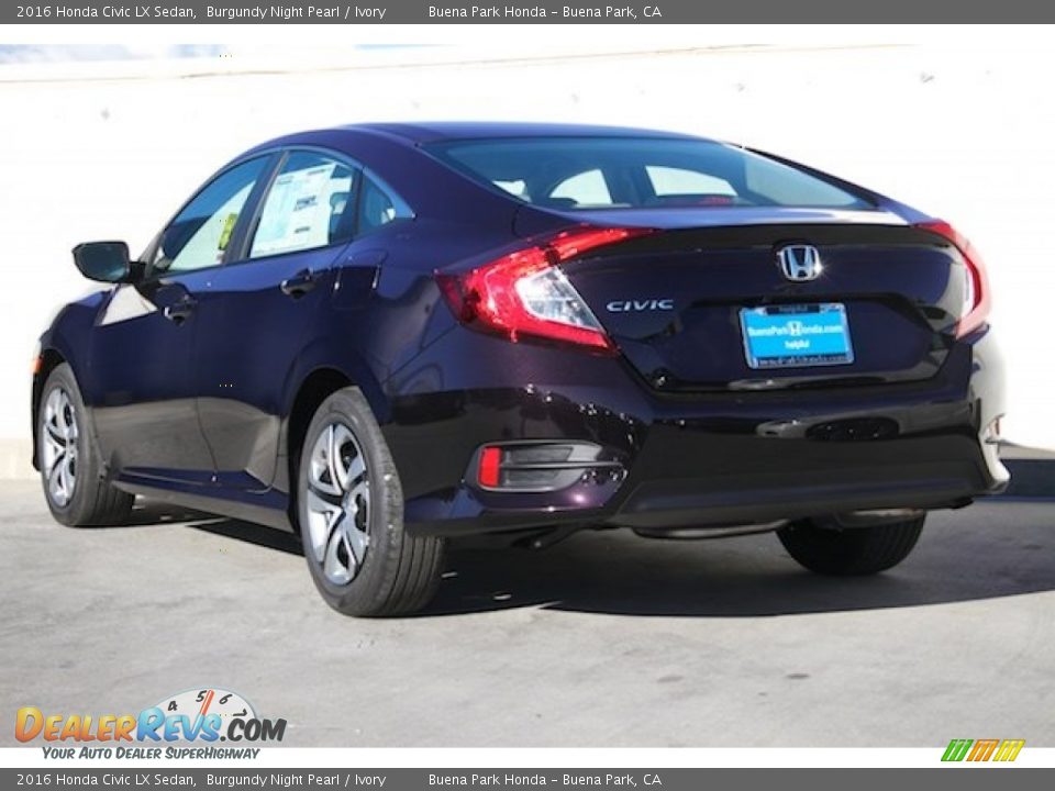 2016 Honda Civic LX Sedan Burgundy Night Pearl / Ivory Photo #2