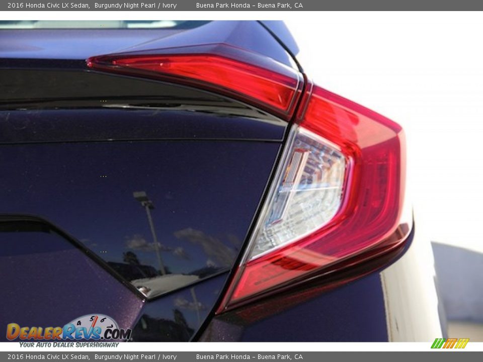 2016 Honda Civic LX Sedan Burgundy Night Pearl / Ivory Photo #4