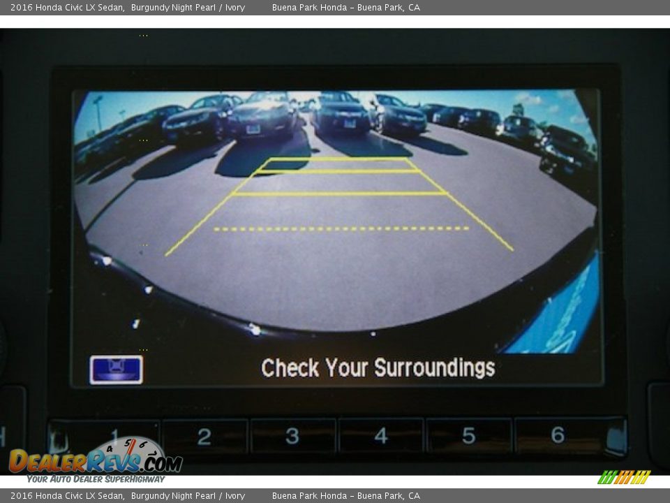 2016 Honda Civic LX Sedan Burgundy Night Pearl / Ivory Photo #6
