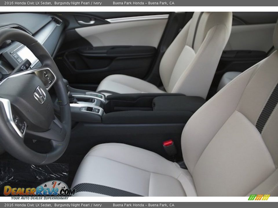 2016 Honda Civic LX Sedan Burgundy Night Pearl / Ivory Photo #8