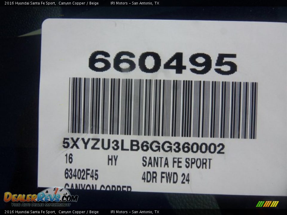 2016 Hyundai Santa Fe Sport Canyon Copper / Beige Photo #3