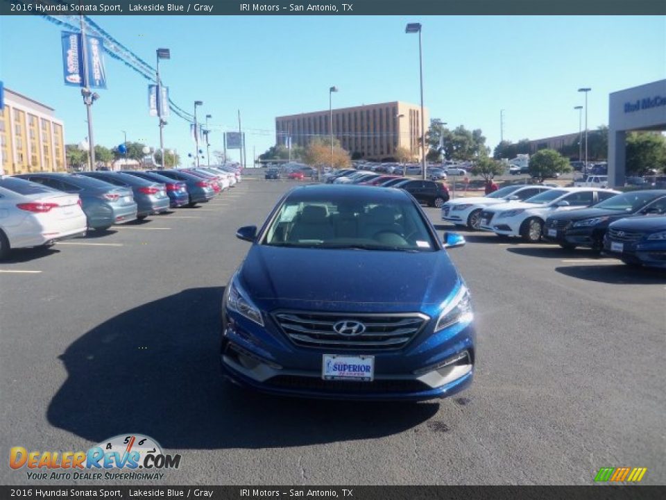 2016 Hyundai Sonata Sport Lakeside Blue / Gray Photo #5