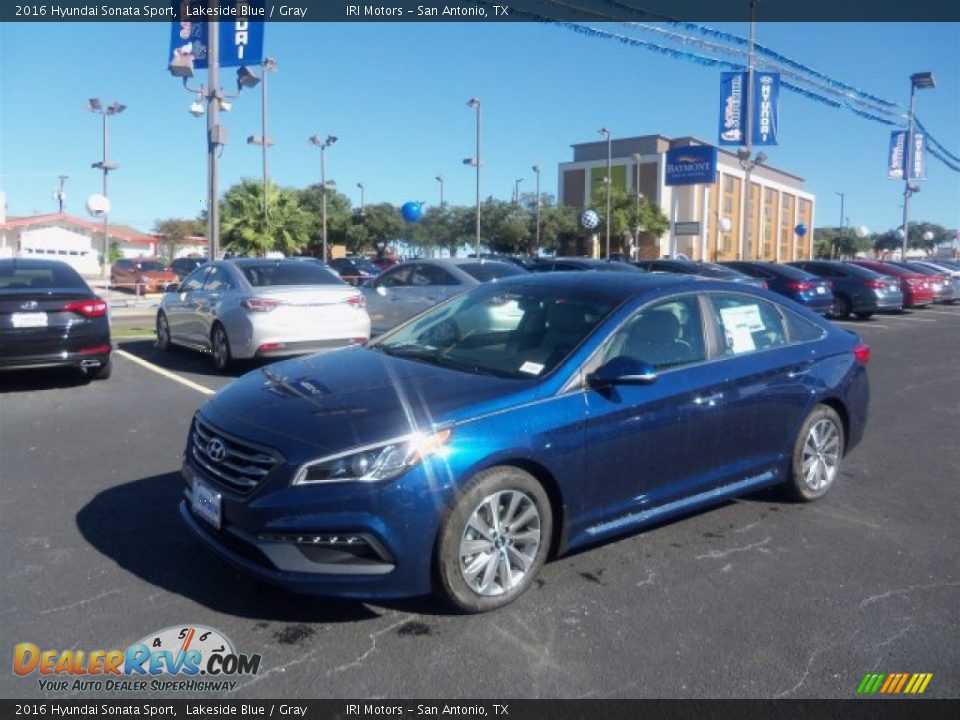 2016 Hyundai Sonata Sport Lakeside Blue / Gray Photo #6