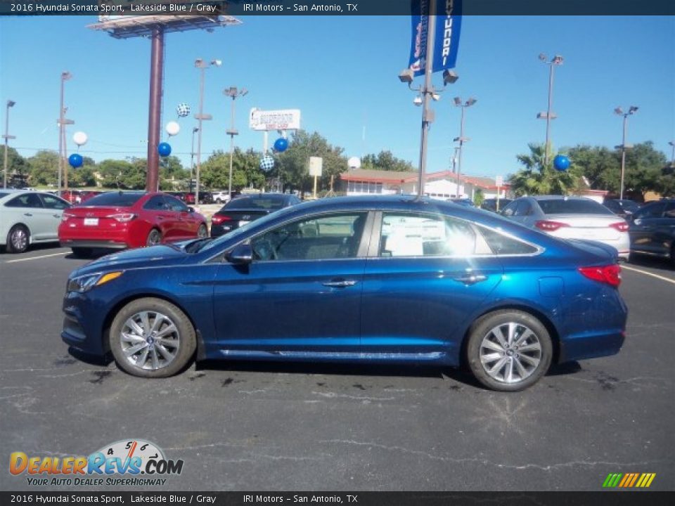 2016 Hyundai Sonata Sport Lakeside Blue / Gray Photo #8