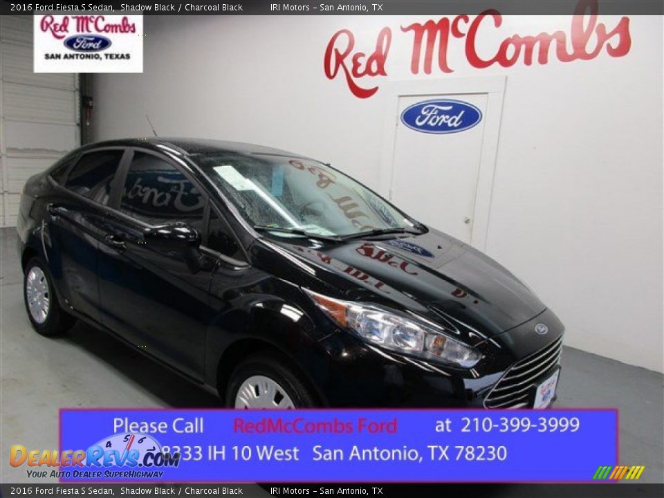 2016 Ford Fiesta S Sedan Shadow Black / Charcoal Black Photo #1