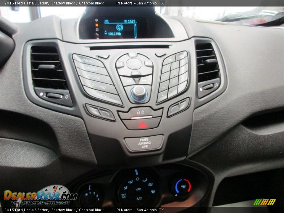 2016 Ford Fiesta S Sedan Shadow Black / Charcoal Black Photo #19