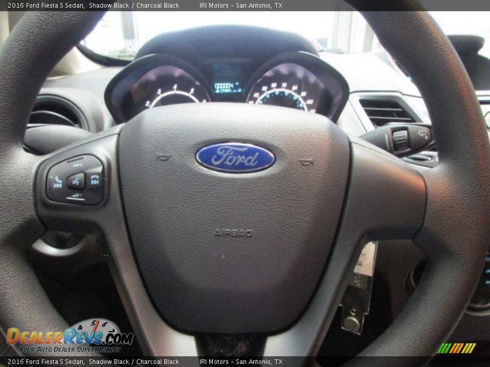 2016 Ford Fiesta S Sedan Shadow Black / Charcoal Black Photo #22