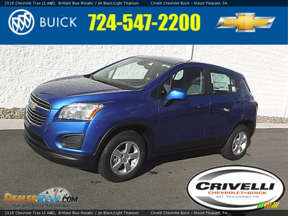 2016 Chevrolet Trax LS AWD Brilliant Blue Metallic / Jet Black/Light Titanium Photo #1