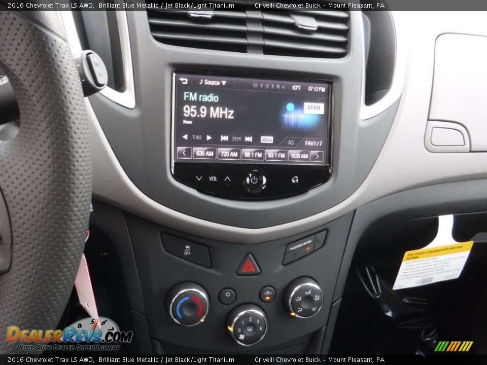 2016 Chevrolet Trax LS AWD Brilliant Blue Metallic / Jet Black/Light Titanium Photo #11