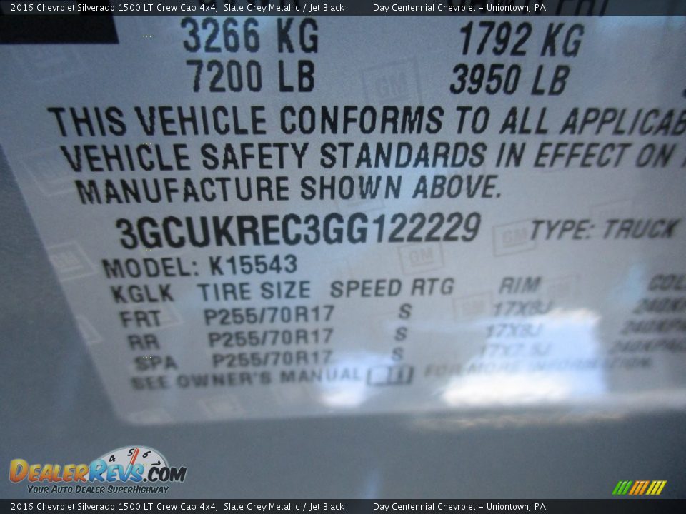 2016 Chevrolet Silverado 1500 LT Crew Cab 4x4 Slate Grey Metallic / Jet Black Photo #18