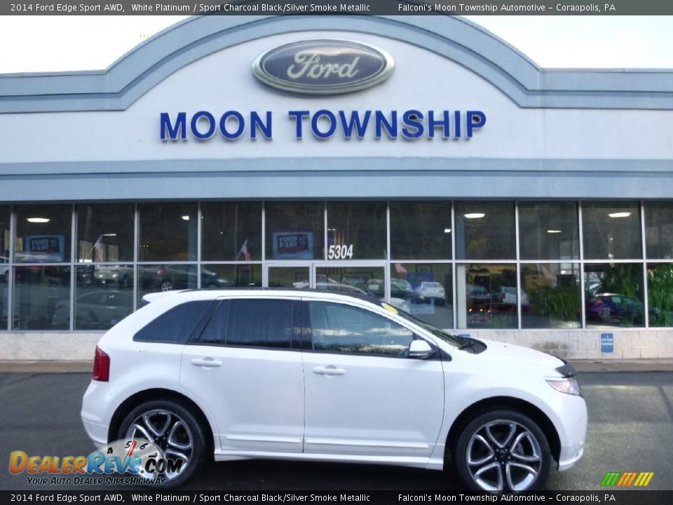 2014 Ford Edge Sport AWD White Platinum / Sport Charcoal Black/Silver Smoke Metallic Photo #1