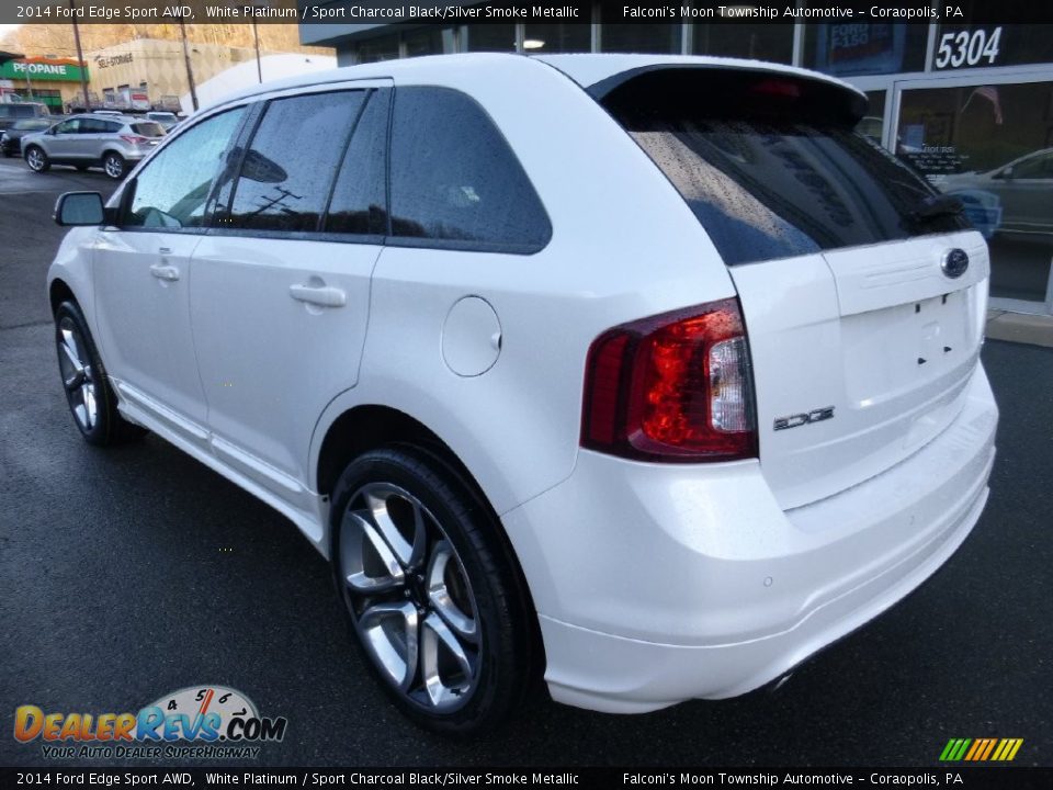2014 Ford Edge Sport AWD White Platinum / Sport Charcoal Black/Silver Smoke Metallic Photo #8