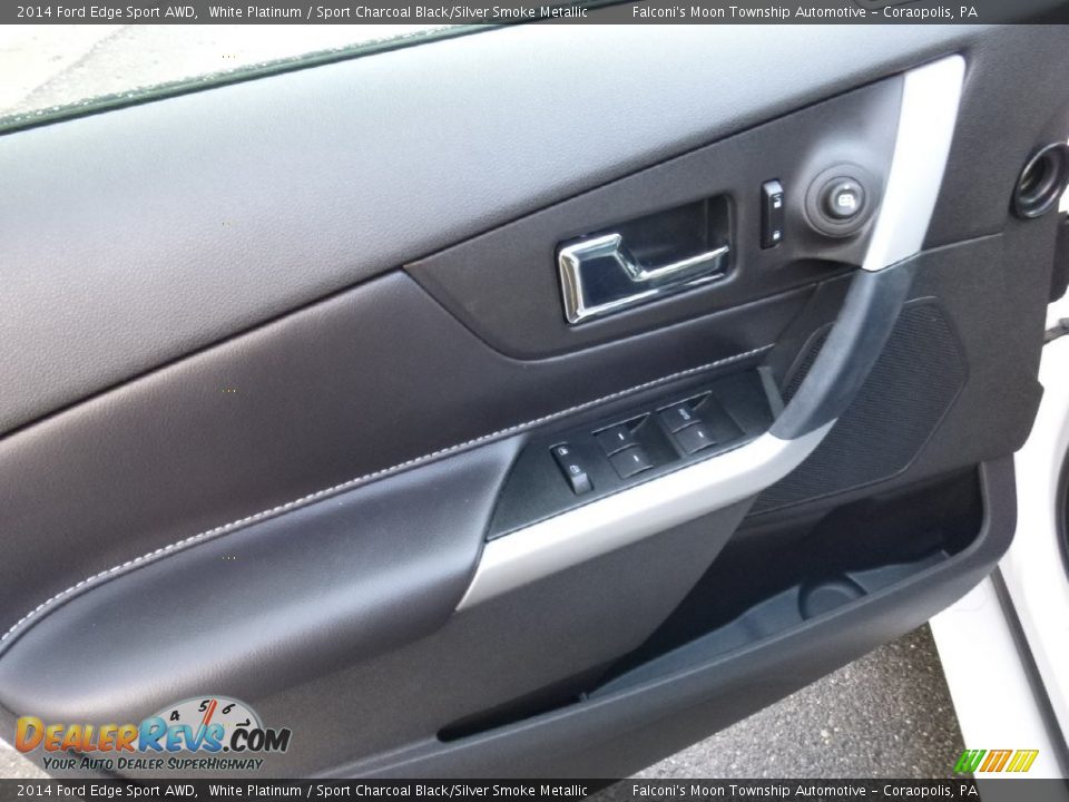2014 Ford Edge Sport AWD White Platinum / Sport Charcoal Black/Silver Smoke Metallic Photo #19
