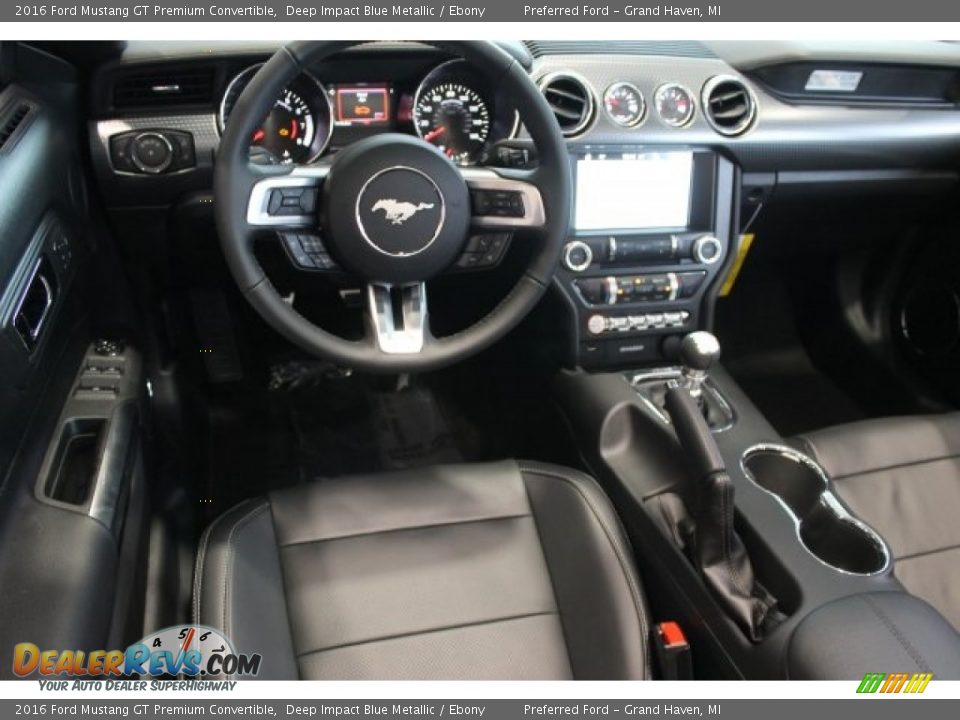 Ebony Interior - 2016 Ford Mustang GT Premium Convertible Photo #9