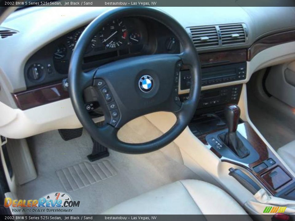 2002 BMW 5 Series 525i Sedan Jet Black / Sand Photo #17