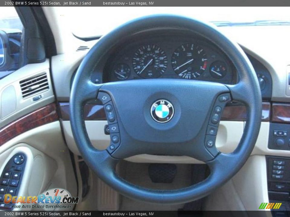 2002 BMW 5 Series 525i Sedan Jet Black / Sand Photo #25