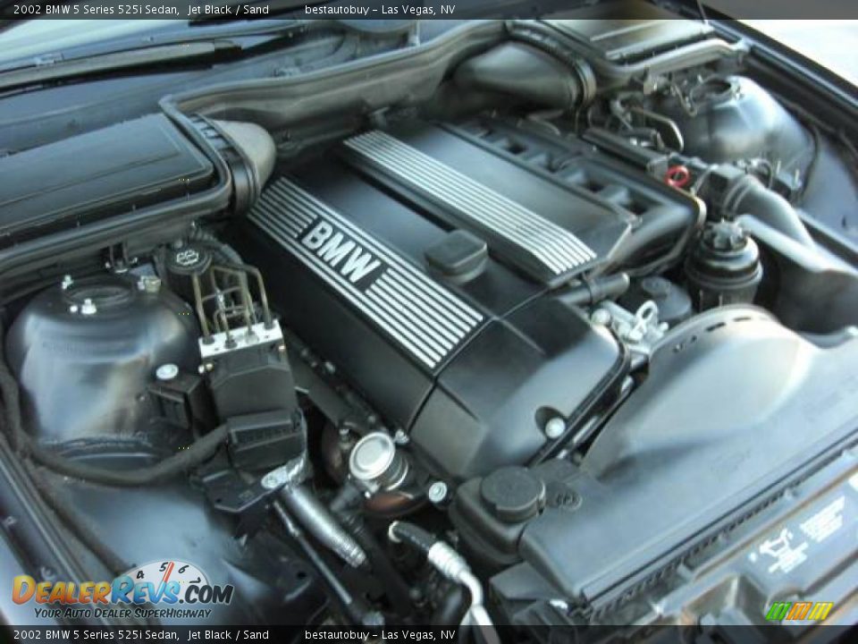 2002 BMW 5 Series 525i Sedan Jet Black / Sand Photo #28