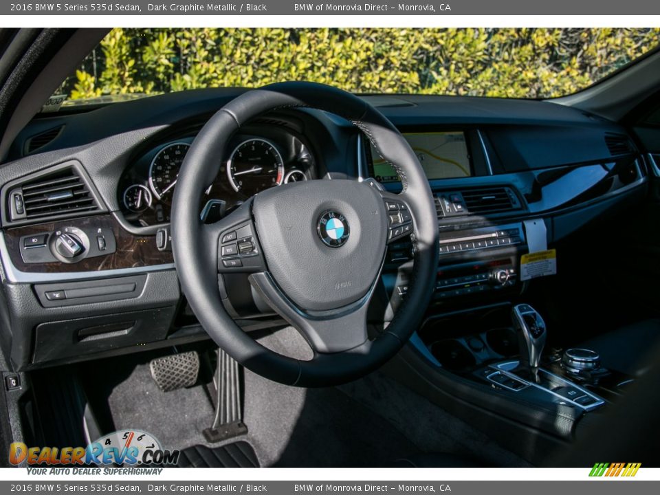 2016 BMW 5 Series 535d Sedan Dark Graphite Metallic / Black Photo #6