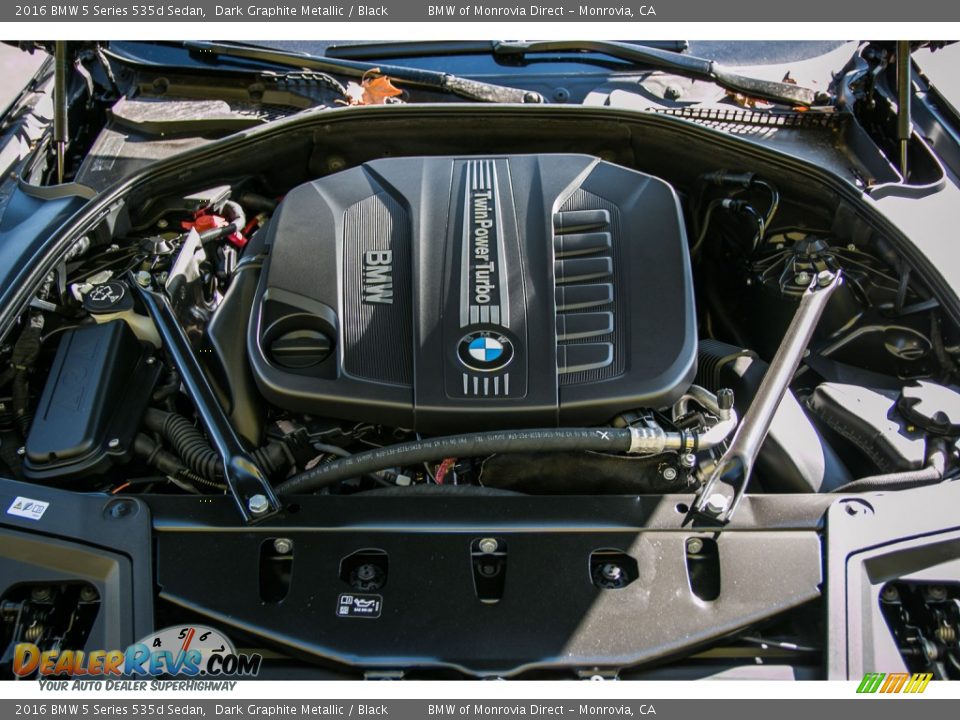 2016 BMW 5 Series 535d Sedan Dark Graphite Metallic / Black Photo #9