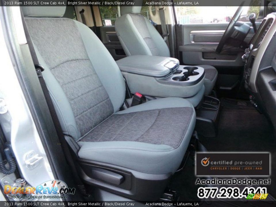 2013 Ram 1500 SLT Crew Cab 4x4 Bright Silver Metallic / Black/Diesel Gray Photo #23