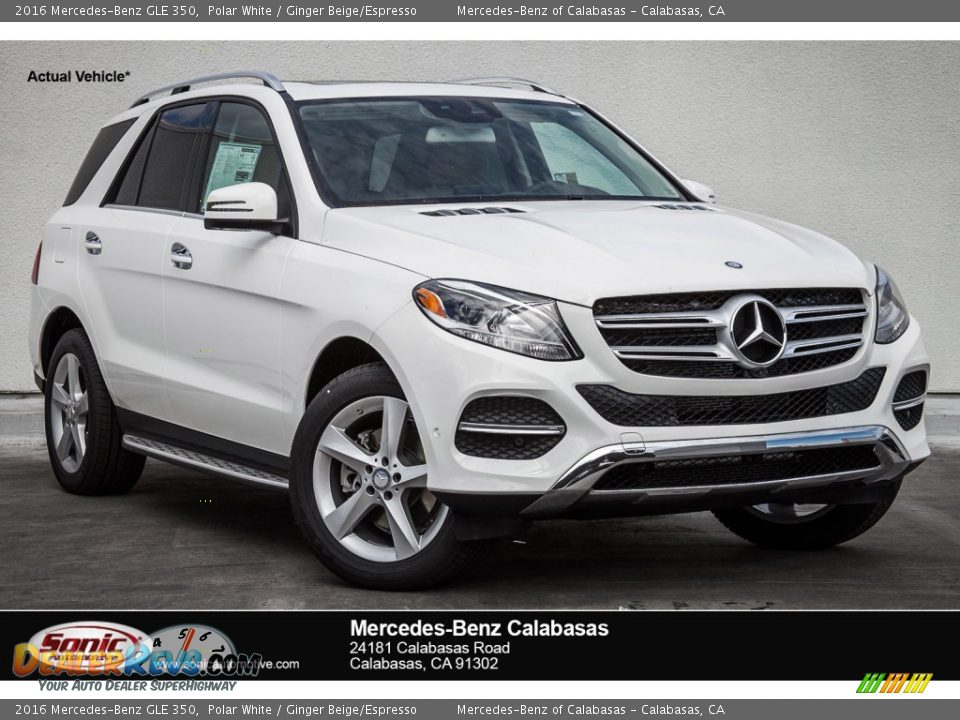 2016 Mercedes-Benz GLE 350 Polar White / Ginger Beige/Espresso Photo #1
