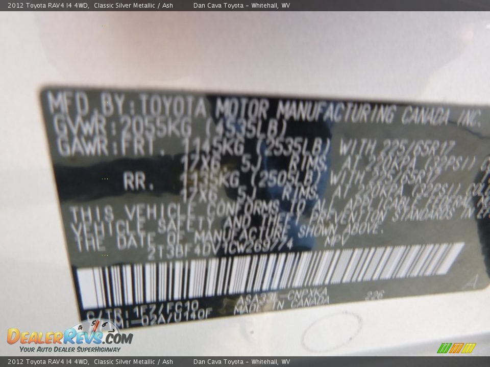 2012 Toyota RAV4 I4 4WD Classic Silver Metallic / Ash Photo #15
