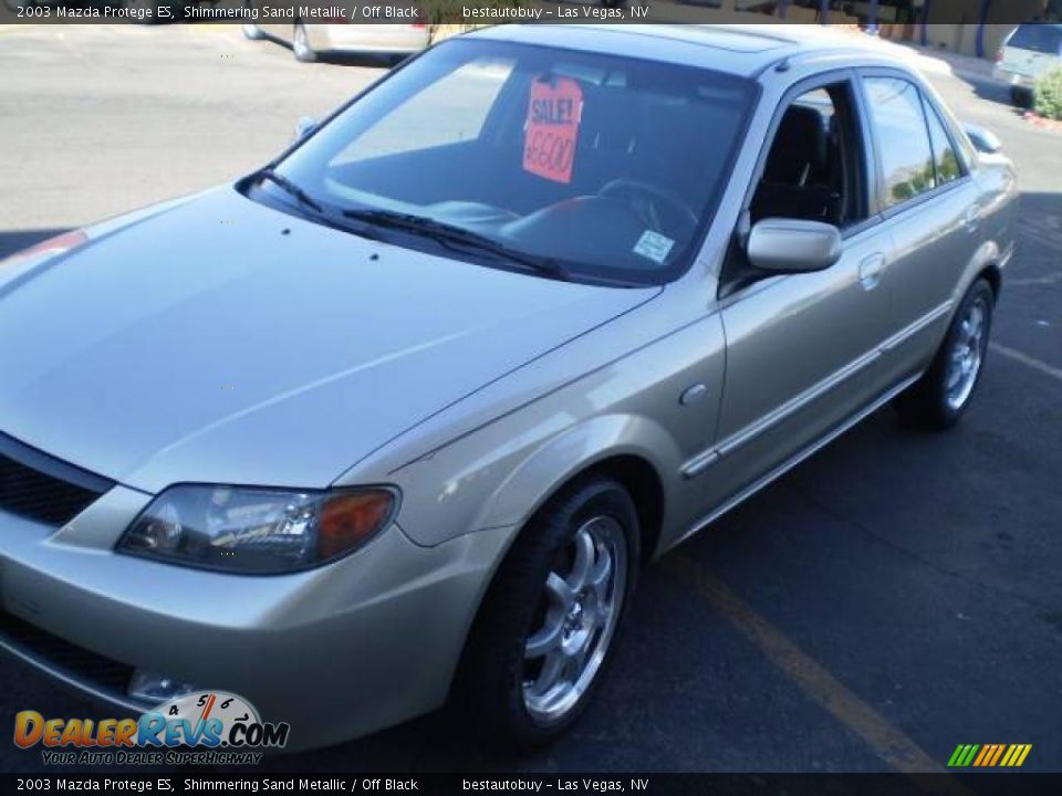 2003 Mazda Protege ES Shimmering Sand Metallic / Off Black Photo #4