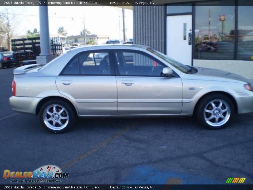 2003 Mazda Protege ES Shimmering Sand Metallic / Off Black Photo #16