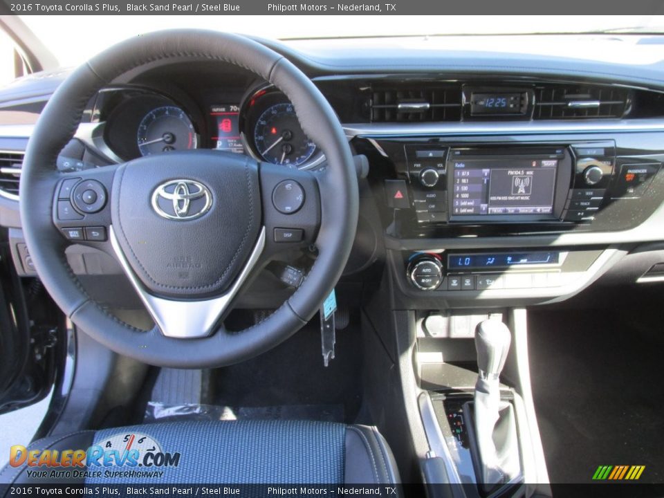 2016 Toyota Corolla S Plus Black Sand Pearl / Steel Blue Photo #24