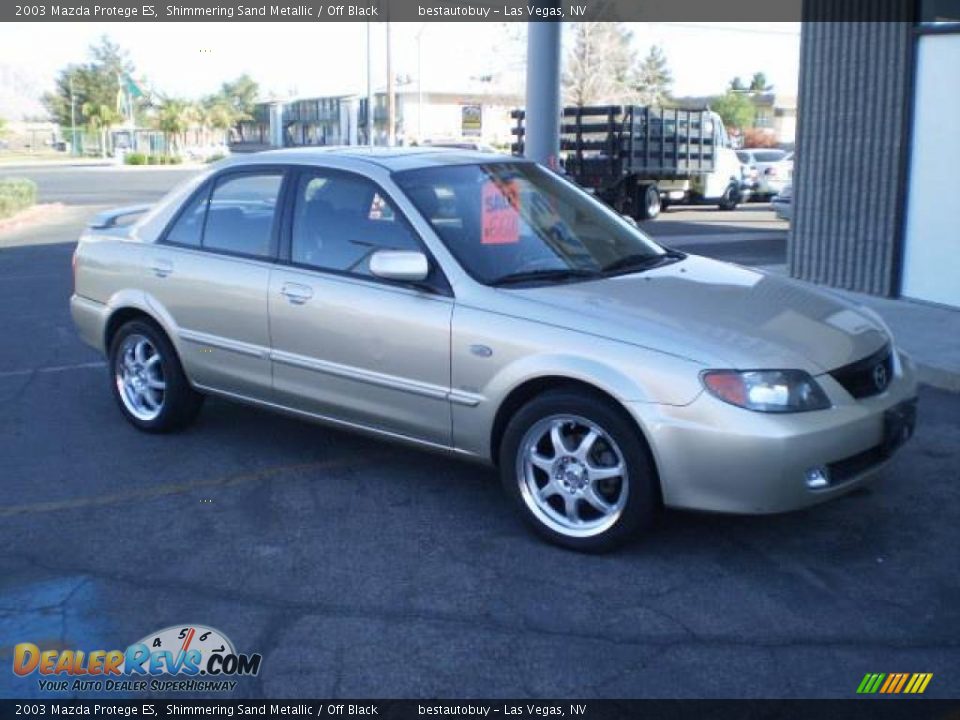 2003 Mazda Protege ES Shimmering Sand Metallic / Off Black Photo #17