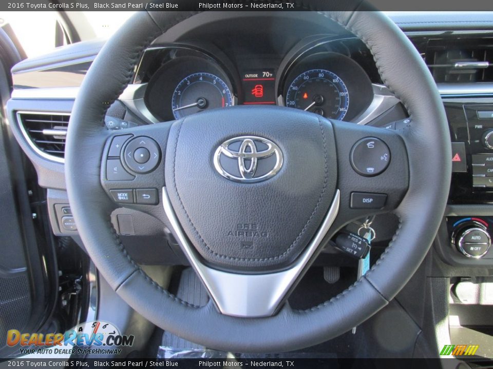 2016 Toyota Corolla S Plus Black Sand Pearl / Steel Blue Photo #29