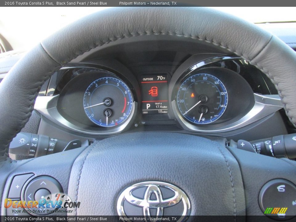 2016 Toyota Corolla S Plus Black Sand Pearl / Steel Blue Photo #30