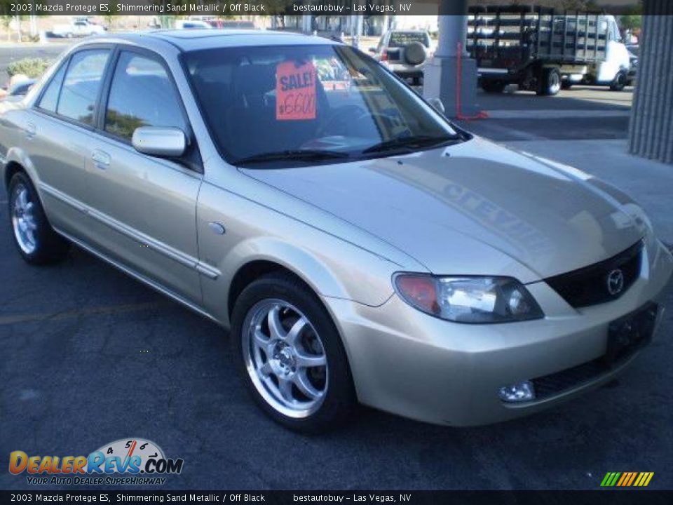 2003 Mazda Protege ES Shimmering Sand Metallic / Off Black Photo #18