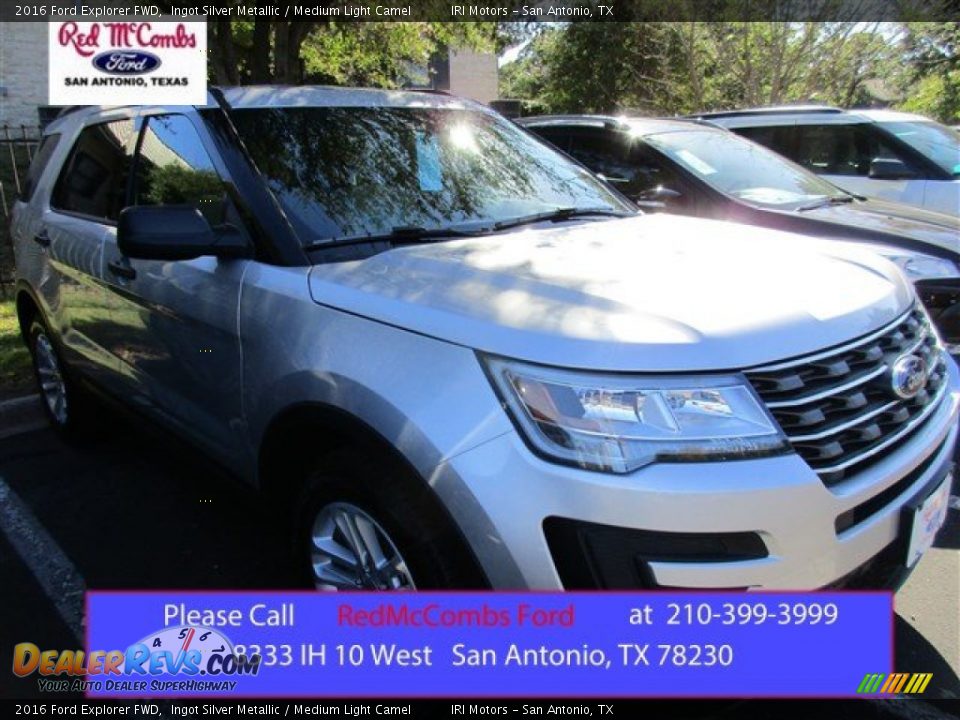 2016 Ford Explorer FWD Ingot Silver Metallic / Medium Light Camel Photo #1