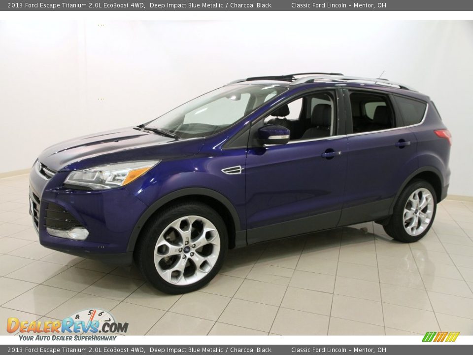 2013 Ford Escape Titanium 2.0L EcoBoost 4WD Deep Impact Blue Metallic / Charcoal Black Photo #3