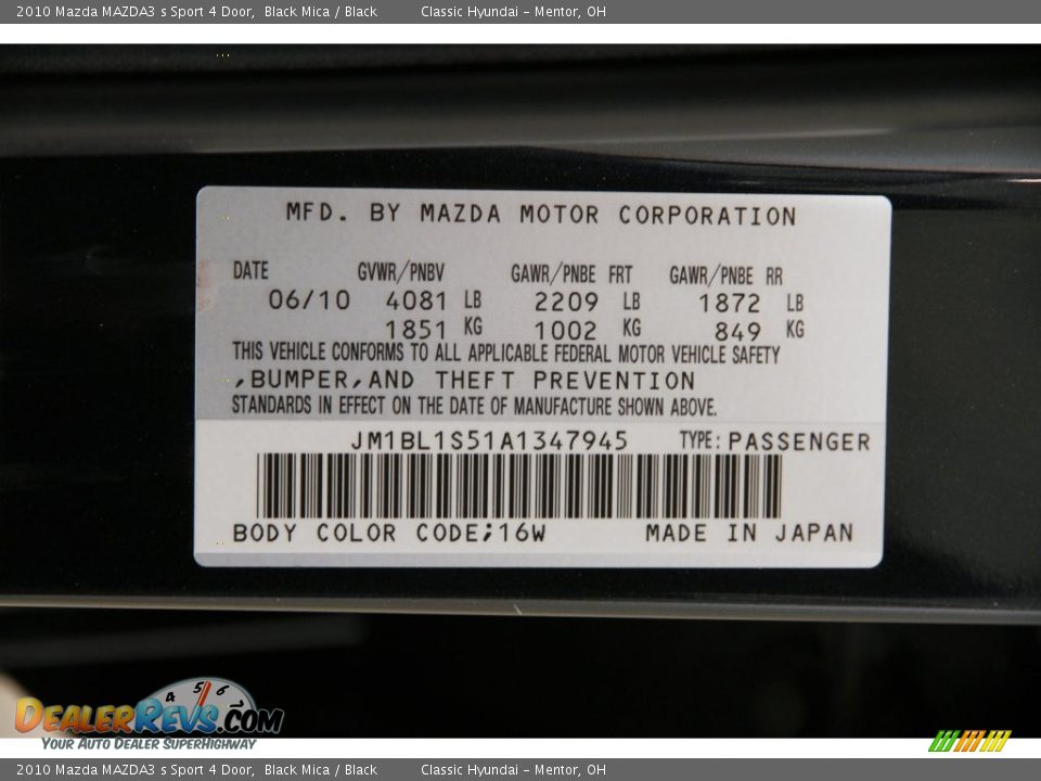 2010 Mazda MAZDA3 s Sport 4 Door Black Mica / Black Photo #17